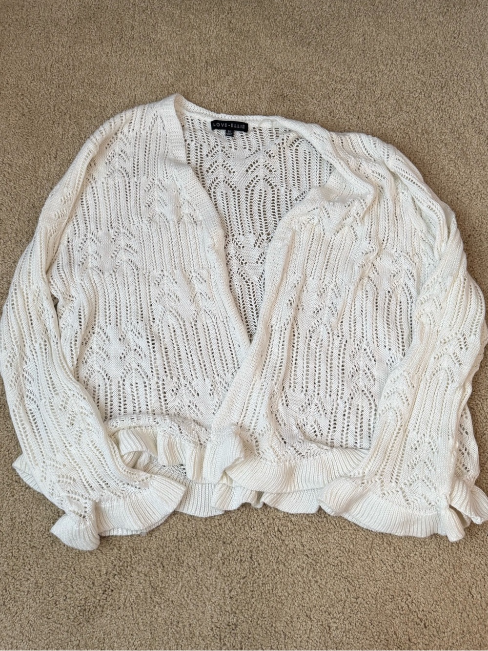 Love Ellie White Front Tie Sweater